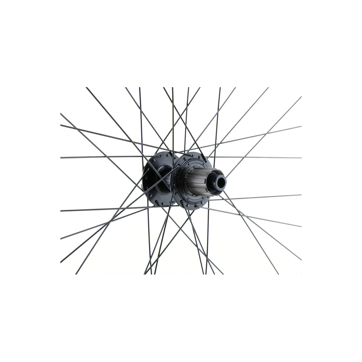 Roda traseira MTB/VAE de 27,5", parede dupla, preta, disco, 12 x 142