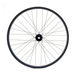 Roda dianteira MTB/VAE de 27,5", parede dupla, preta, disco, 15 x 110