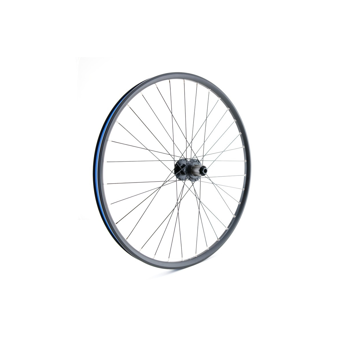 Roda traseira MTB/VAE de 27,5", parede dupla, preta, disco, 12 x 148