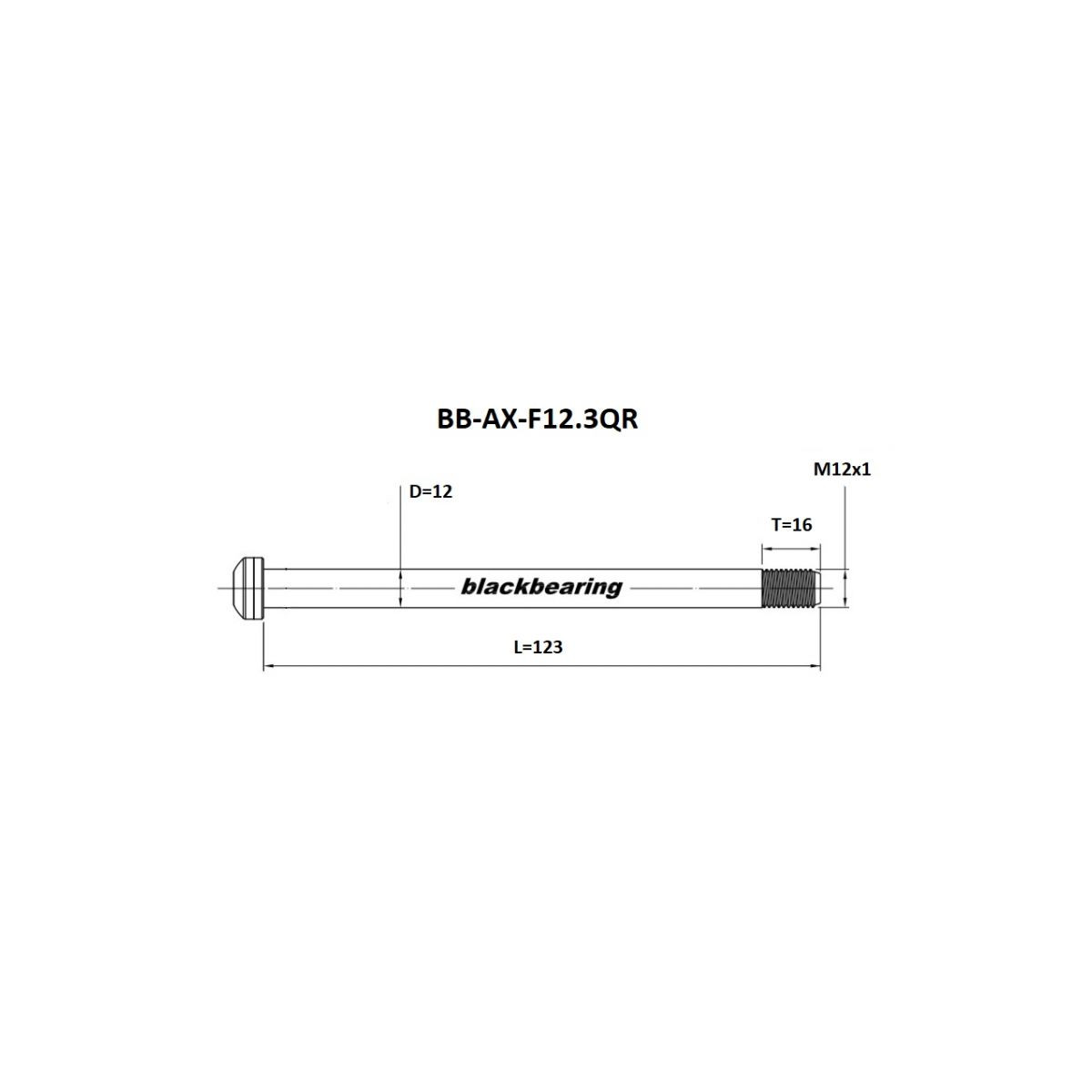 BLACKBEARING eje rueda delantera 122-M12x1-15mm