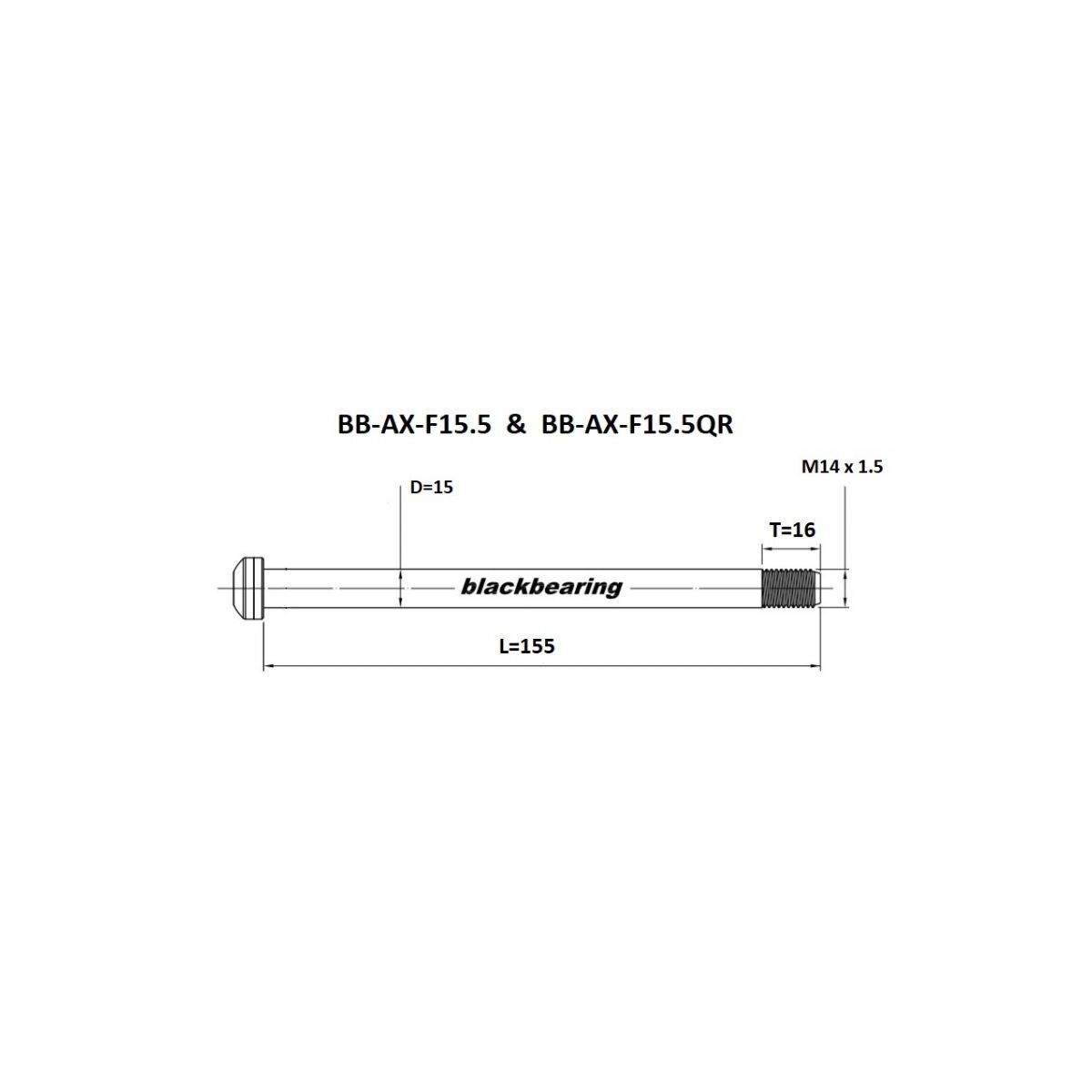 Eje de rueda delantera BLACKBEARING FOX-155-M15x1.5-16mm
