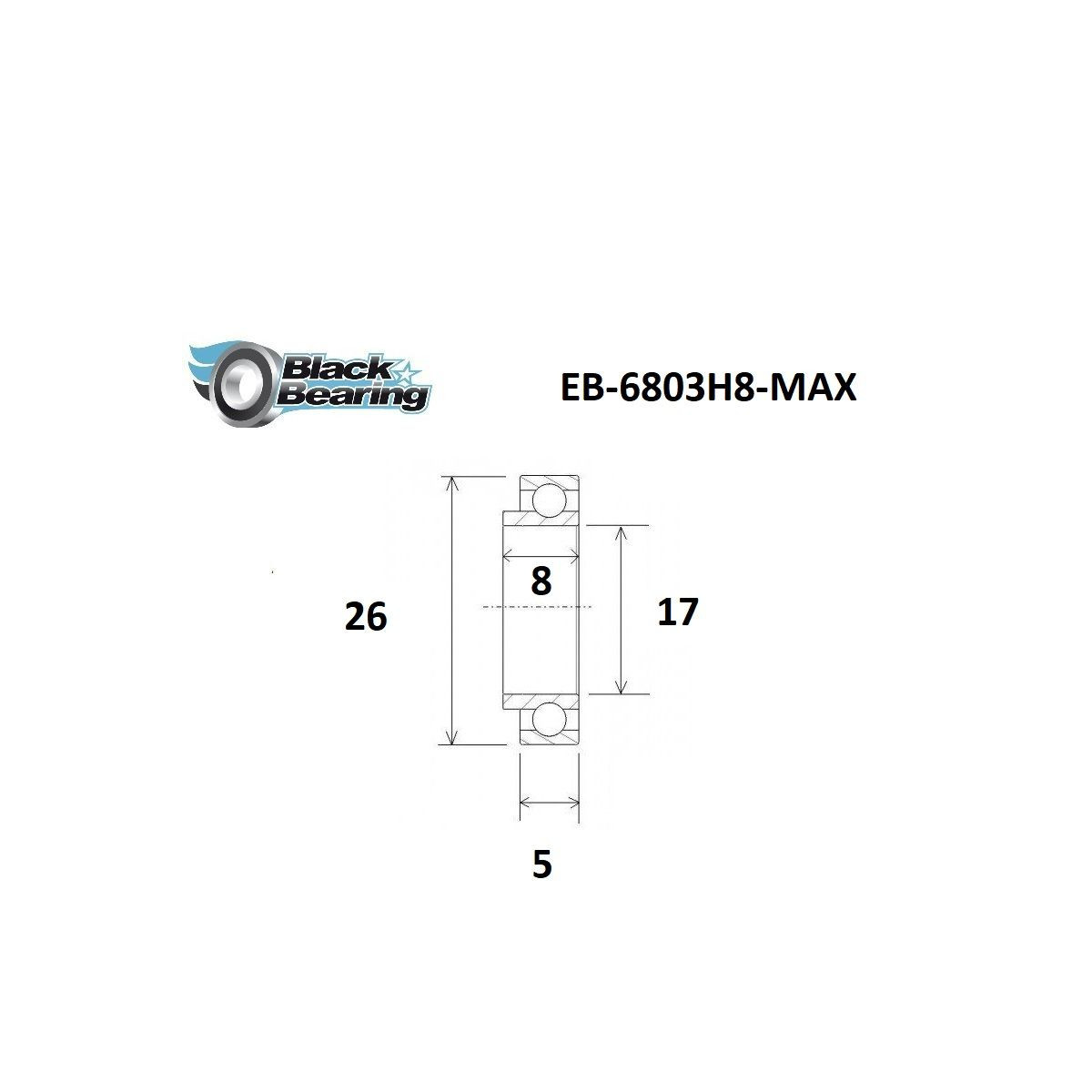 Rolamento com anel alargado BLACKBEARING 17 x 26 x 5/8mm MAX
