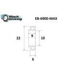 Rodamiento con anillo extendido BLACKBEARING 10 x 22 x 6/9mm MAX
