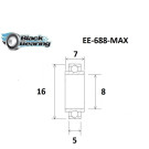 Rodamiento con anillo extendido BLACKBEARING 7 x 16 x 5/7mm MAX