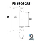 Rodamiento con anillo extendido BLACKBEARING 30 x 41/44 x 10mm B3
