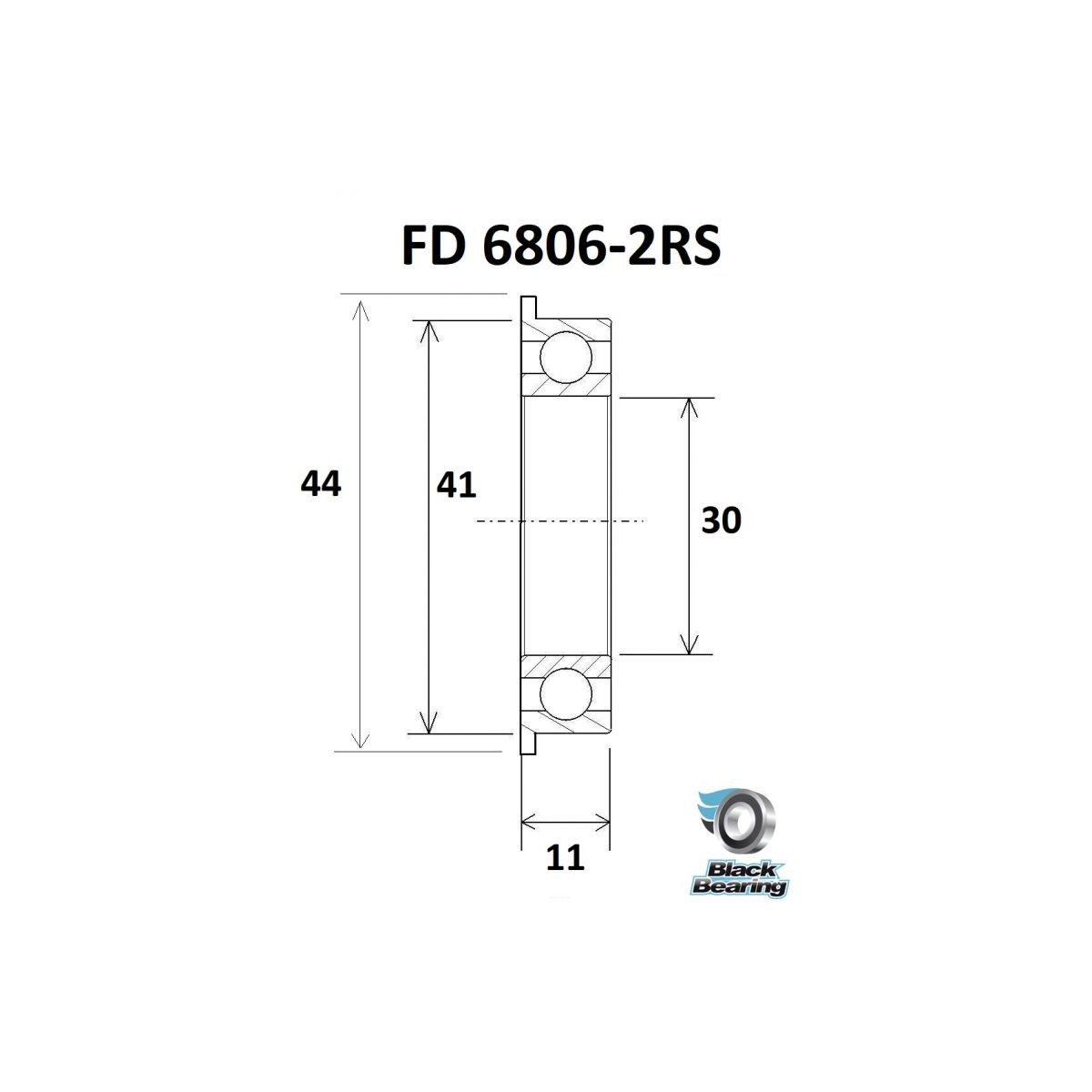 Rolamento com anel alargado BLACKBEARING 30 x 41/44 x 10mm B3