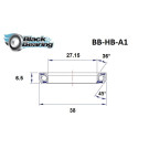 BLACKBEARING 27.15 x 38 x 6.5mm - Cojinete de dirección 36/45