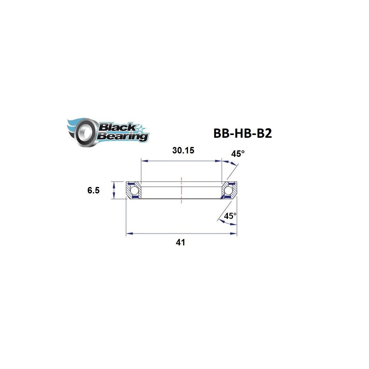 BLACKBEARING 30,15 x 41 x 6.5mm - Rolamento de direção 45/45