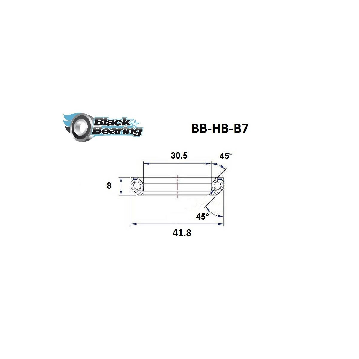 BLACKBEARING rodamiento del juego de dirección 30.5 x 41.8 x 8mm - 45/45° - blackbearing
