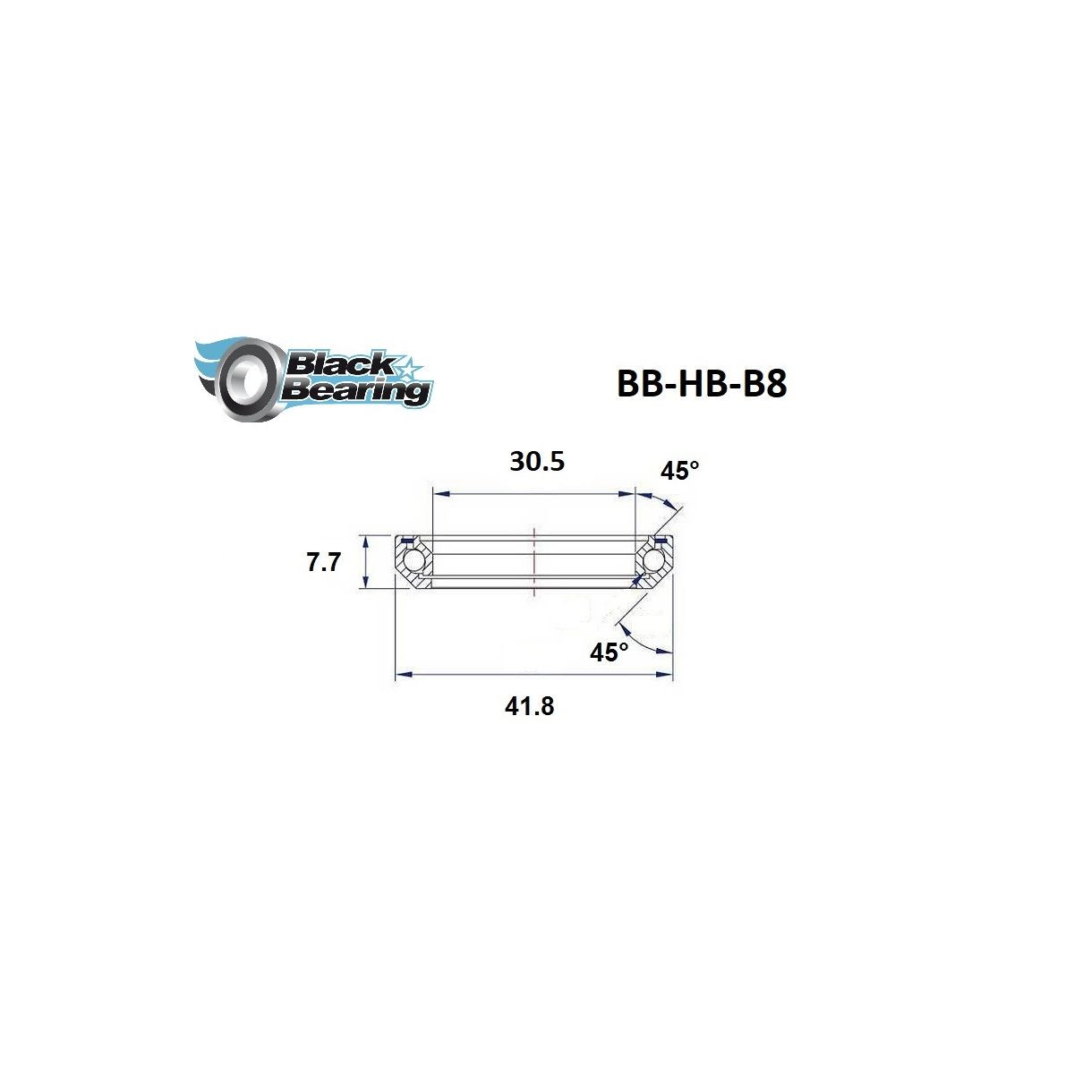 BLACKBEARING 30,5 x 41,8 x 7.7mm - Rolamento de direção 45/45