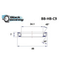 BLACKBEARING rodamiento para juego de dirección 34.1 x 46 x 7mm - 45/45° - blackbearing