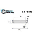 BLACKBEARING Rolamento de direção 40 x 51,8 x 8mm - 36/45