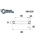 BLACKBEARING 46 x 60 x 8mm - Rolamento de direção 45/45
