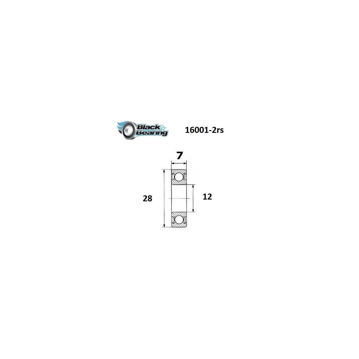 Rolamento B5 BLACKBEARING 12 x 28 x 7mm