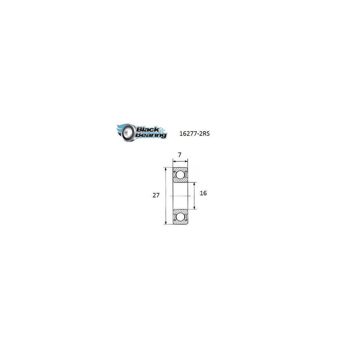 BLACKBEARING 16 x 27 x 7mm Rodamiento B3