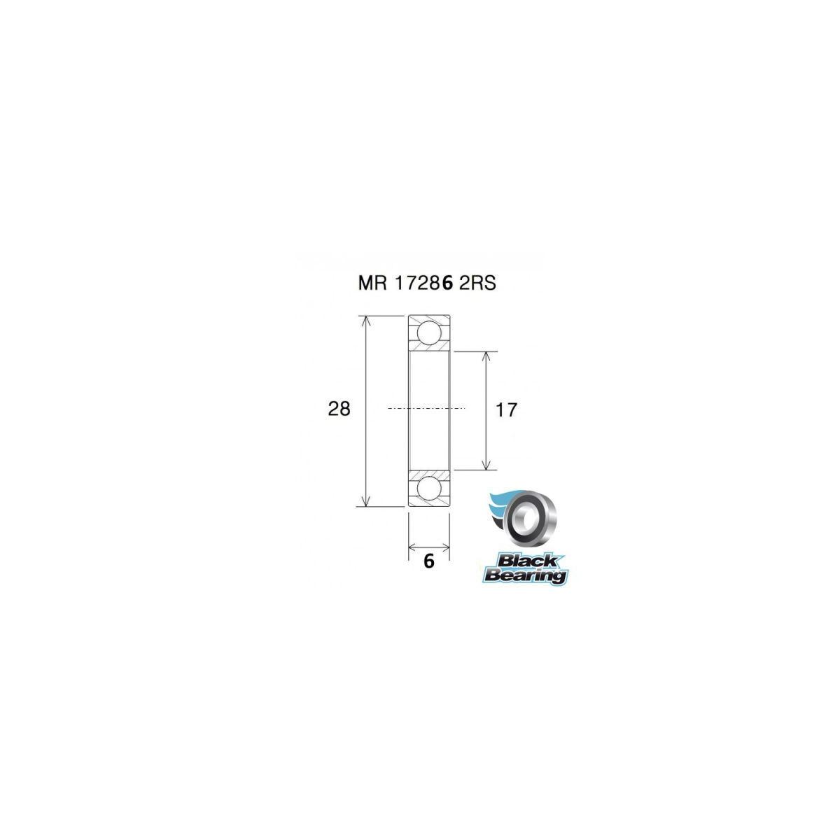BLACKBEARING rodamiento pivote cuadro MTB 17 x 28 x 6mm MAX