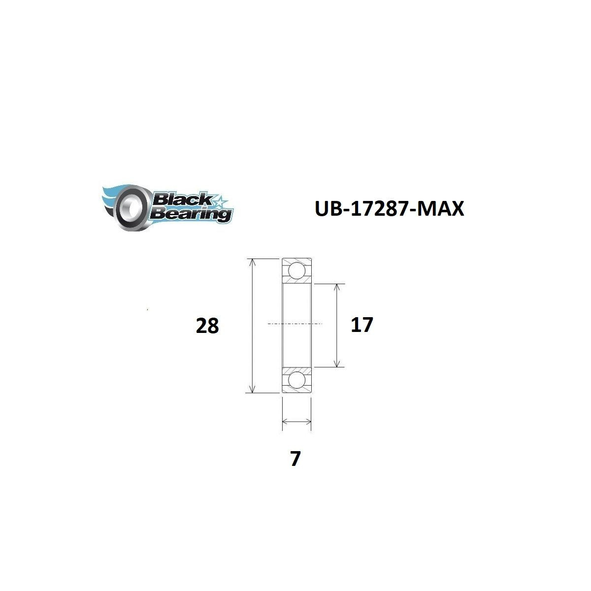 BLACKBEARING rodamiento pivote cuadro MTB 17 x 28 x 7mm MAX