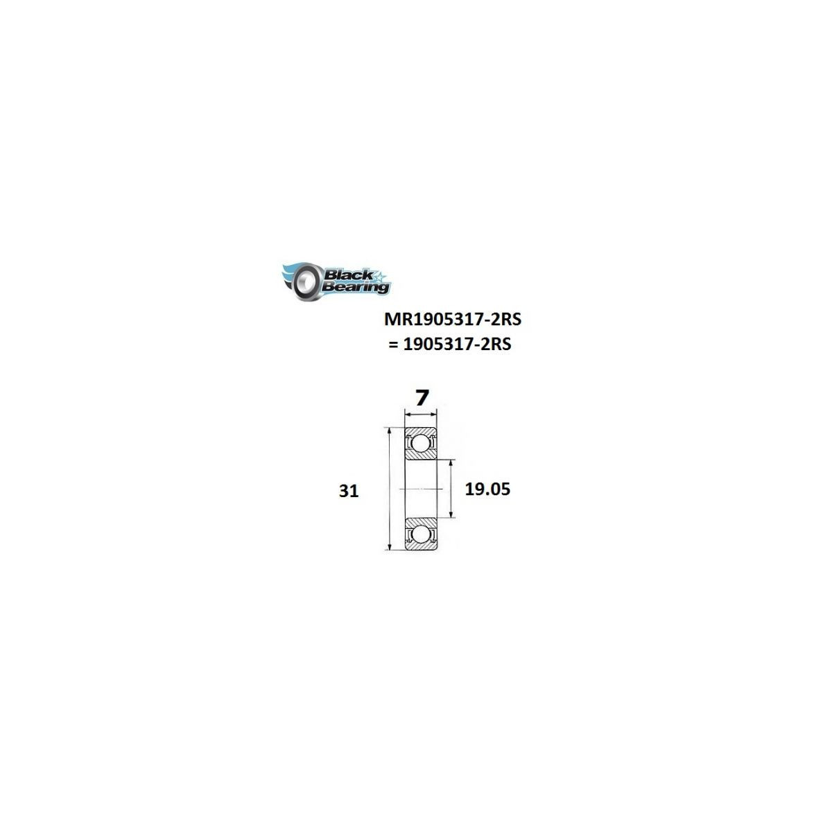 BLACKBEARING Rolamento do pivô do quadro de MTB 19,05 x 31 x 7mm MAX