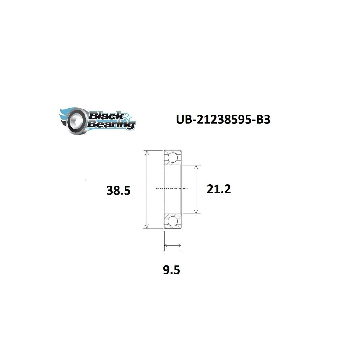BLACKBEARING rodamiento 21.2 x 38.5 x 9.5mm B3