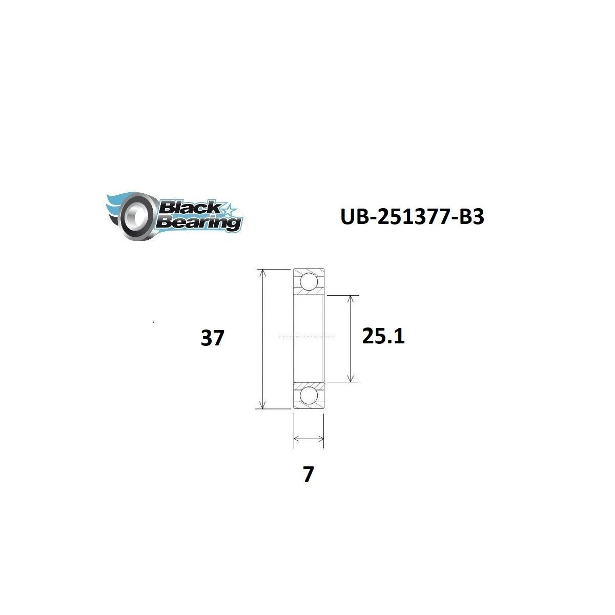 BLACKBEARING 25.1 x 37 x 7mm Rodamiento B3