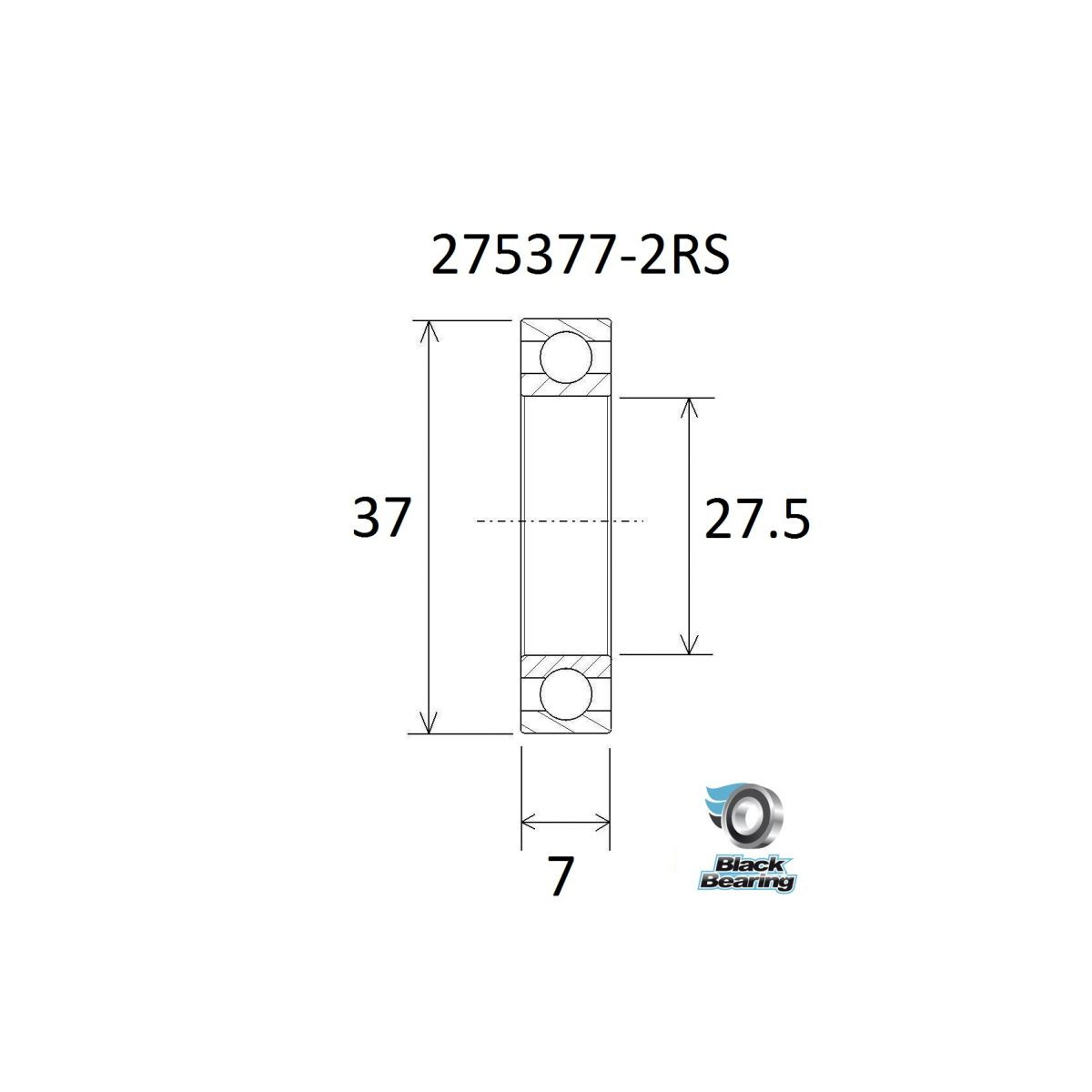 BLACKBEARING 27.5 x 37 x 7mm Rodamiento B3