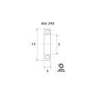 Rolamento B5 BLACKBEARING 5 x 14x 5mm
