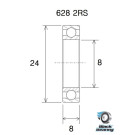 BLACKBEARING 8 x 24 x 8mm Rodamiento B3