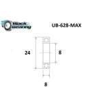 BLACKBEARING Rolamento de pivô de quadro de MTB 8 x 24 x 8mm MAX