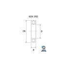 BLACKBEARING 9 x 26 x 8mm Rodamiento B5