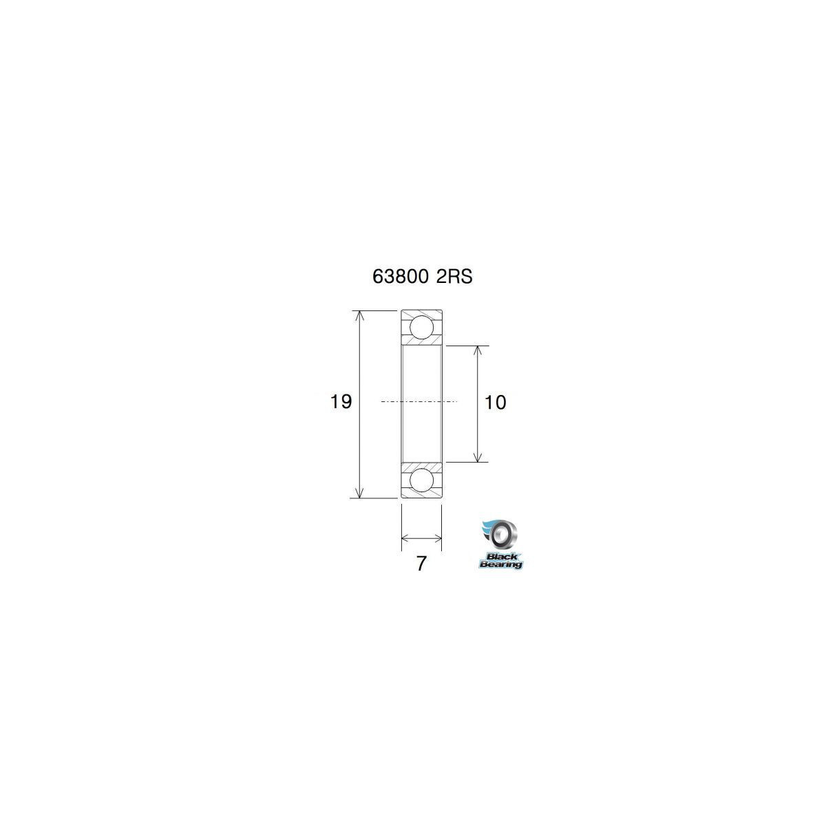 BLACKBEARING 10 x 19 x 7mm Rodamiento B3