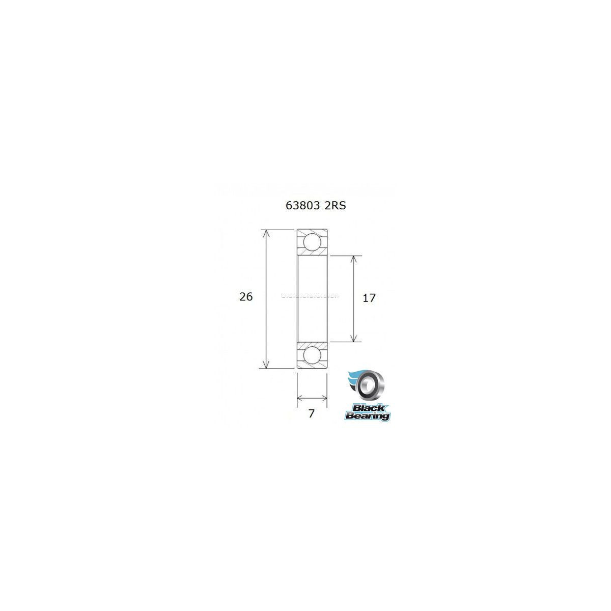 BLACKBEARING Rodamiento 17 x 26 x 7mm B3