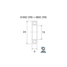 BLACKBEARING 15 x 24 x 5mm Rodamiento B5