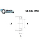 BLACKBEARING rodamiento pivote cuadro MTB 6 x 13 x 5mm MAX