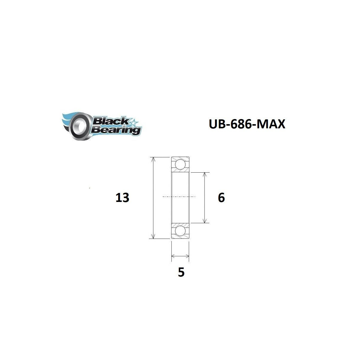 BLACKBEARING rodamiento pivote cuadro MTB 6 x 13 x 5mm MAX
