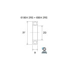 BLACKBEARING 20 x 37 x 9mm Rodamiento B5