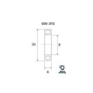 BLACKBEARING 9 x 20 x 6mm Rodamiento B3