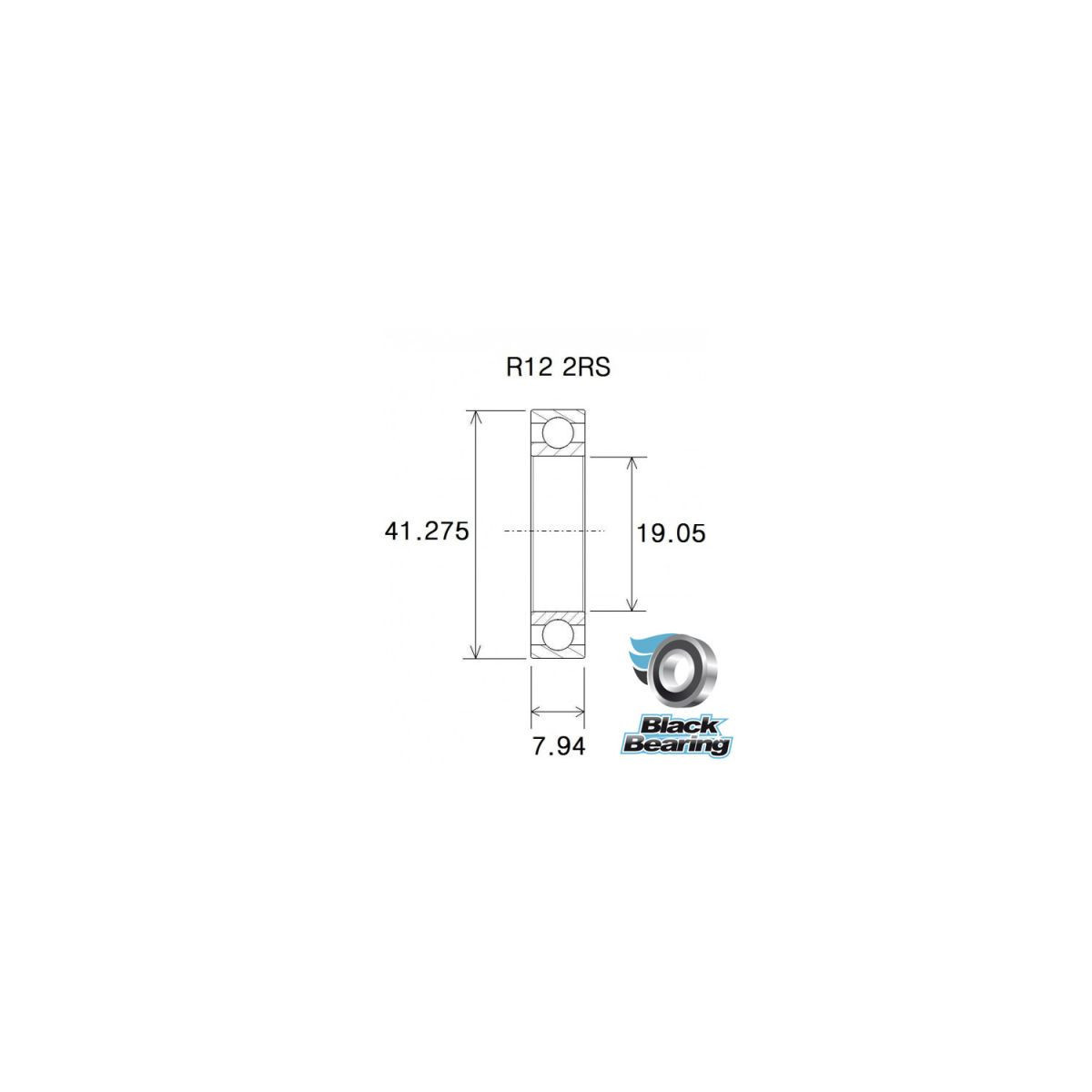 BLACKBEARING 19.05 x 41.275 x 11.1mm Rodamiento B3