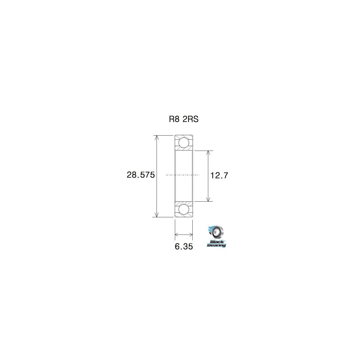 BLACKBEARING 12,7 x 28,57 x 7.94mm Rodamiento B5