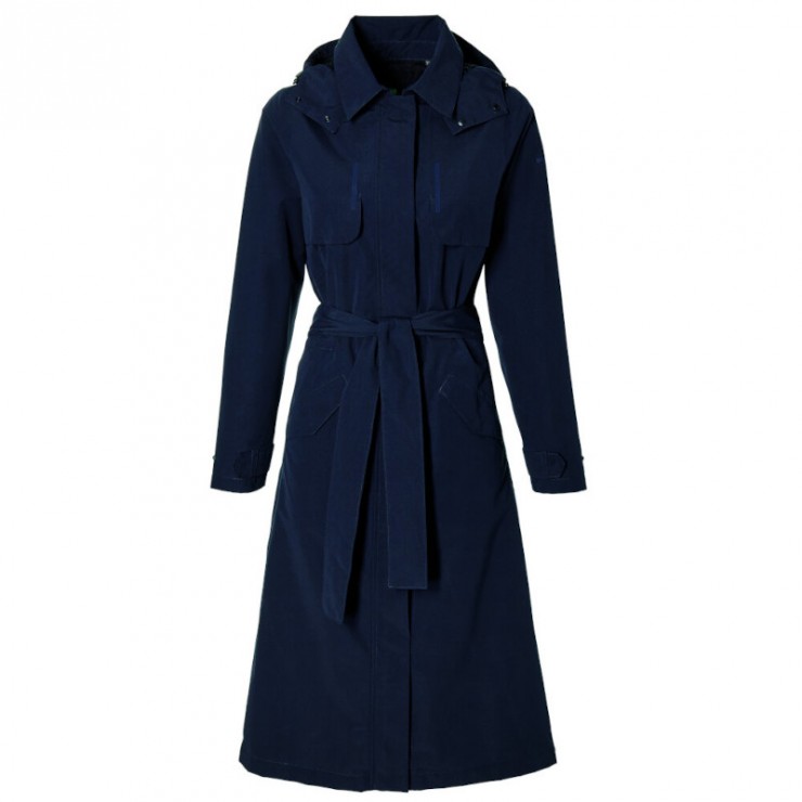 Basil Mosse veste de pluie femmes trench-coat, Bleu nuit S