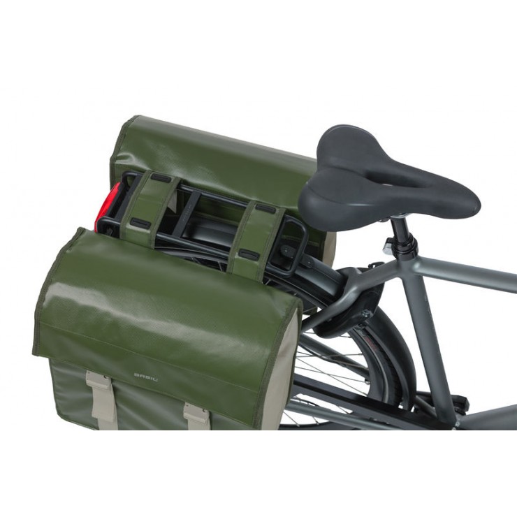 Basil Urban Load sacoche double, 48-53L, moss green/sand