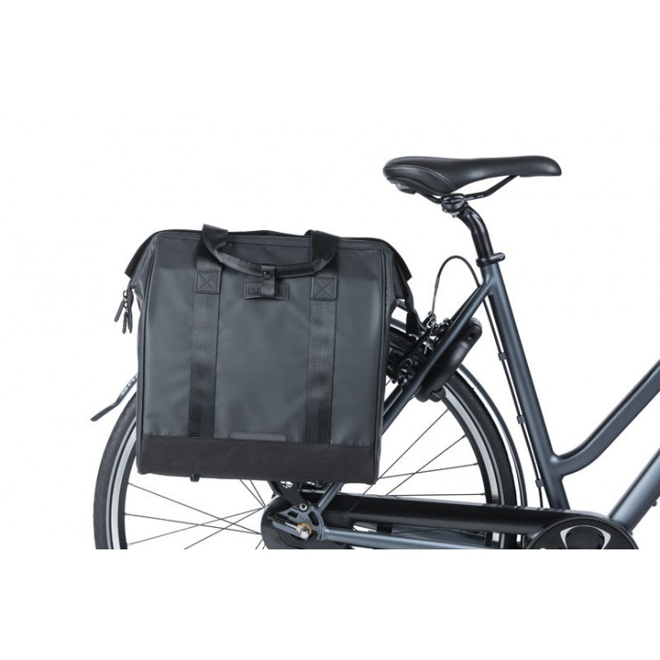 Basil Grand Tarpaulin shopper de vélo, 23L, noir