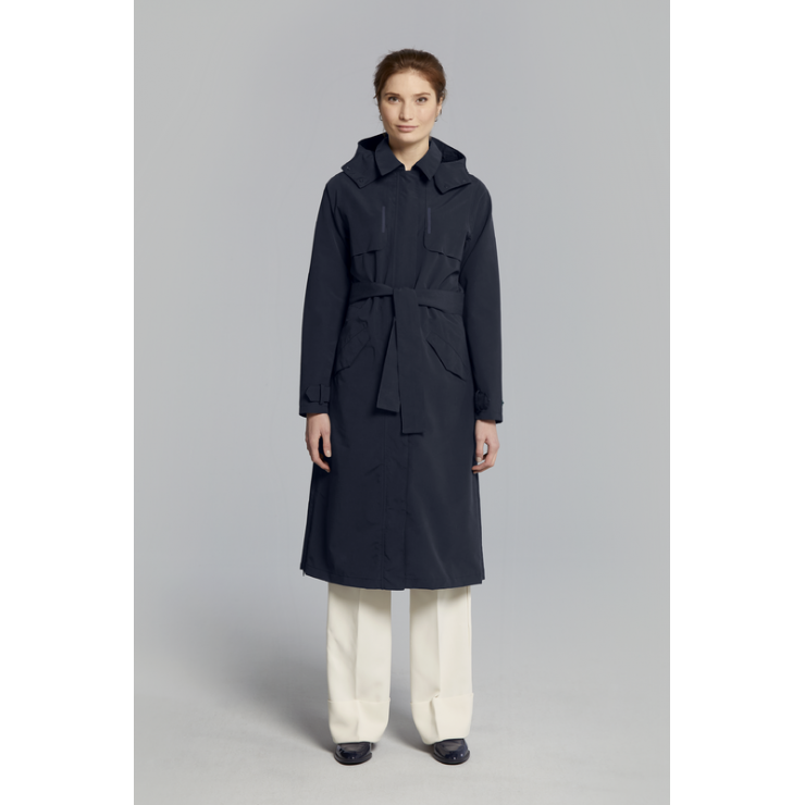 Basil Mosse veste de pluie femmes trench-coat, Bleu nuit XXL