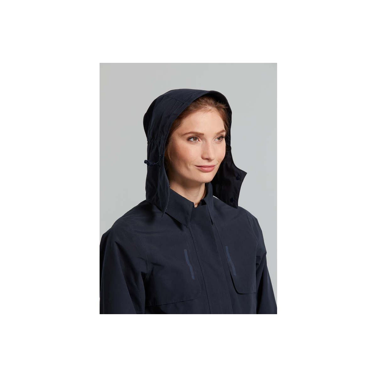 Basil Mosse veste de pluie femmes trench-coat, Bleu nuit XXL