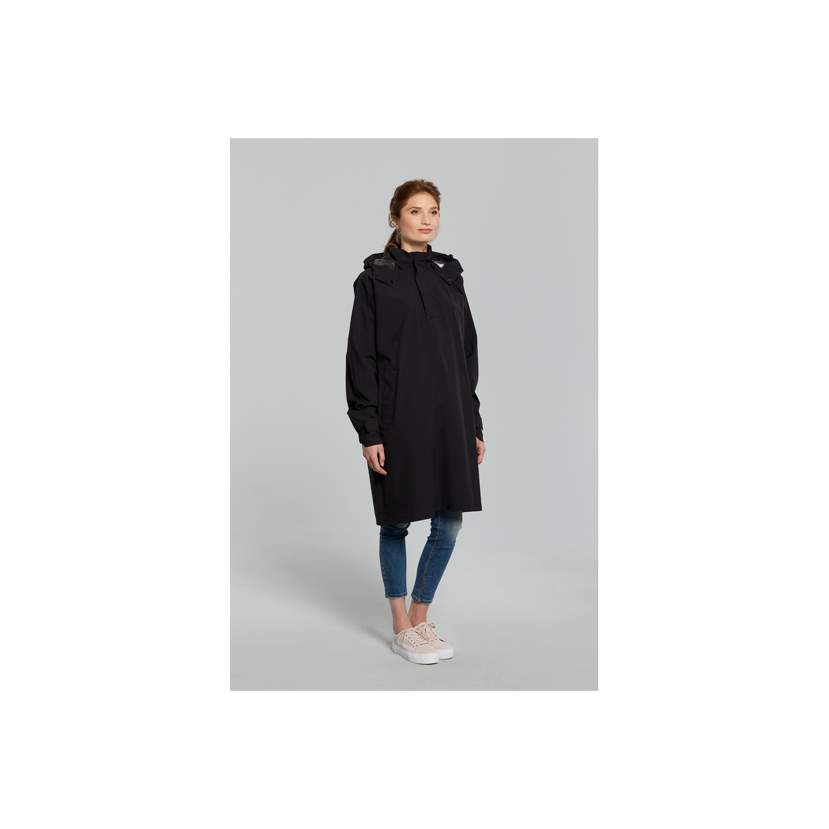 Basil Mosse poncho de pluie unisex, Jet Noir M/L