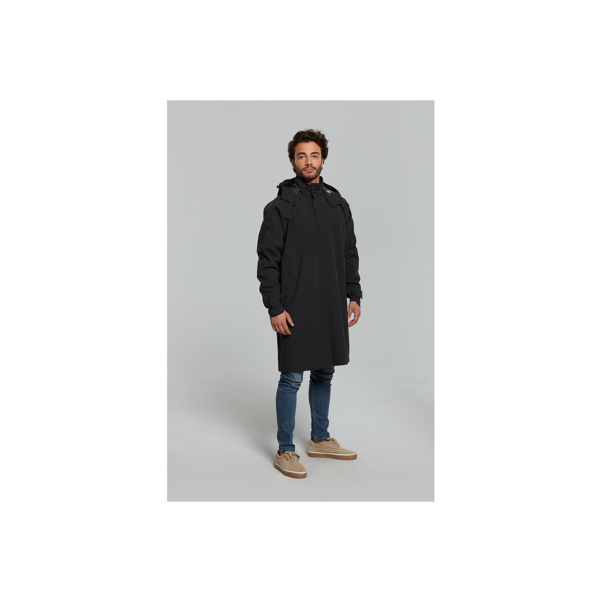 Basil Mosse poncho de pluie unisex, Jet Noir M/L