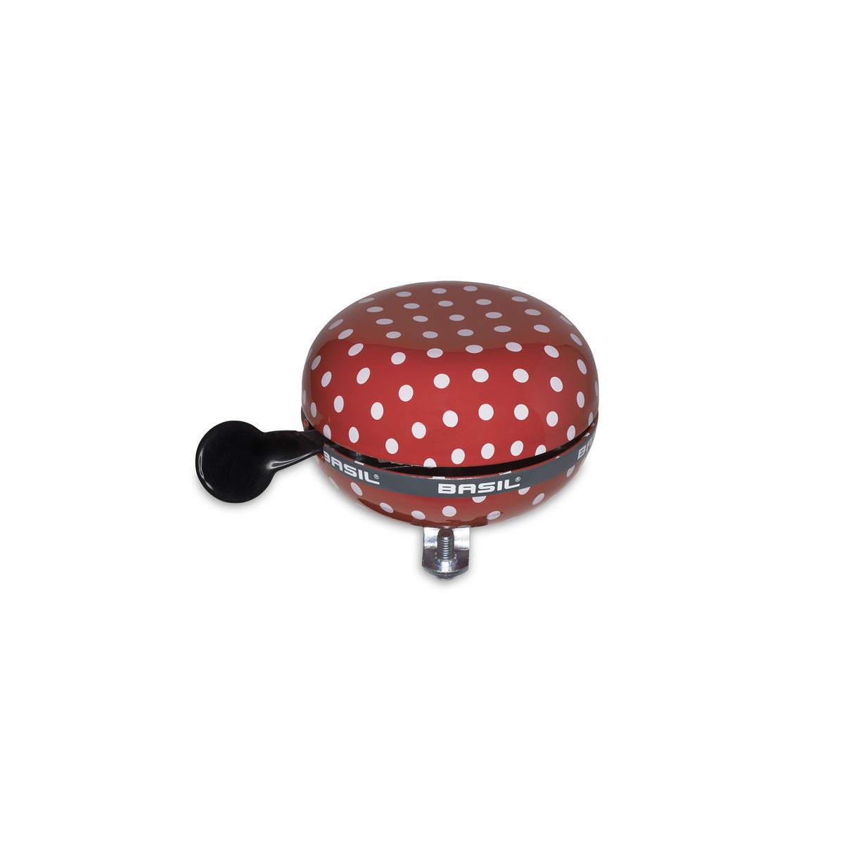 BASIL BIG BELL POLKADOT, sonnette, 80mm, rouge/pois blancs