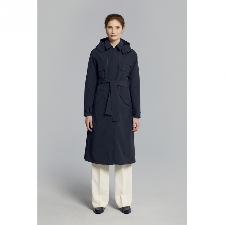 Basil Mosse veste de pluie femmes trench-coat, Bleu nuit XL