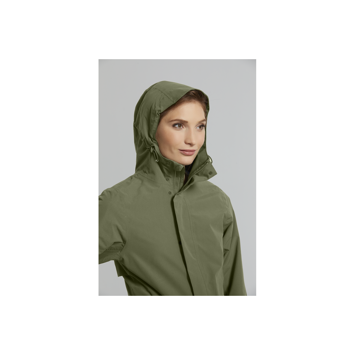 Basil Mosse veste de pluie Parka femmes, Vert olive XS