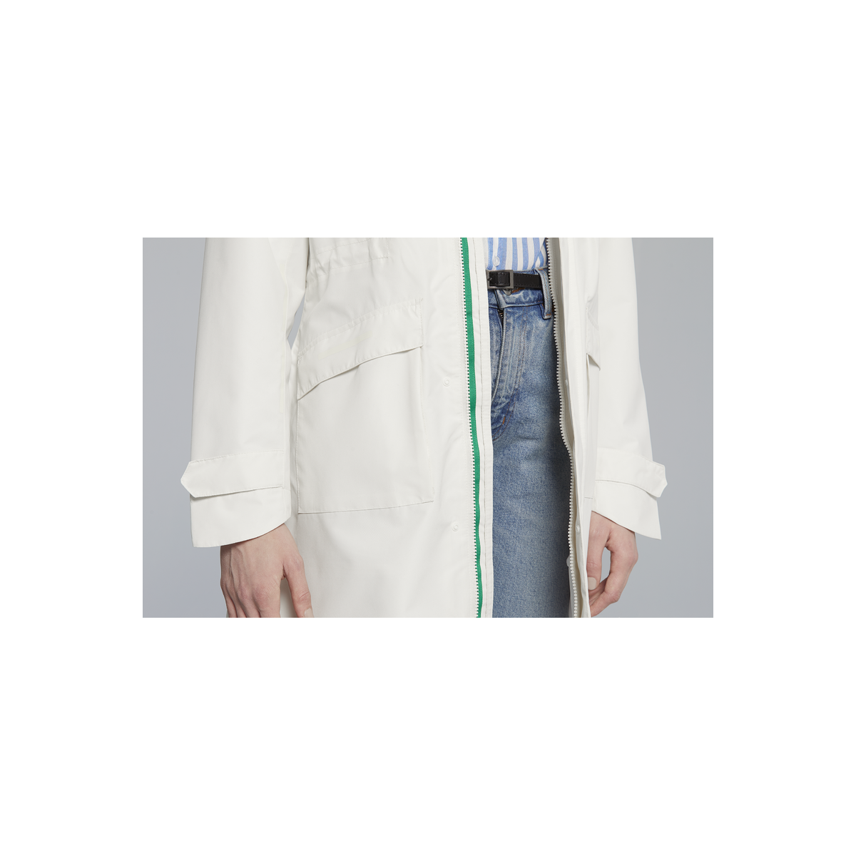 Basil Mosse veste de pluie Parka femmes, blanc XS