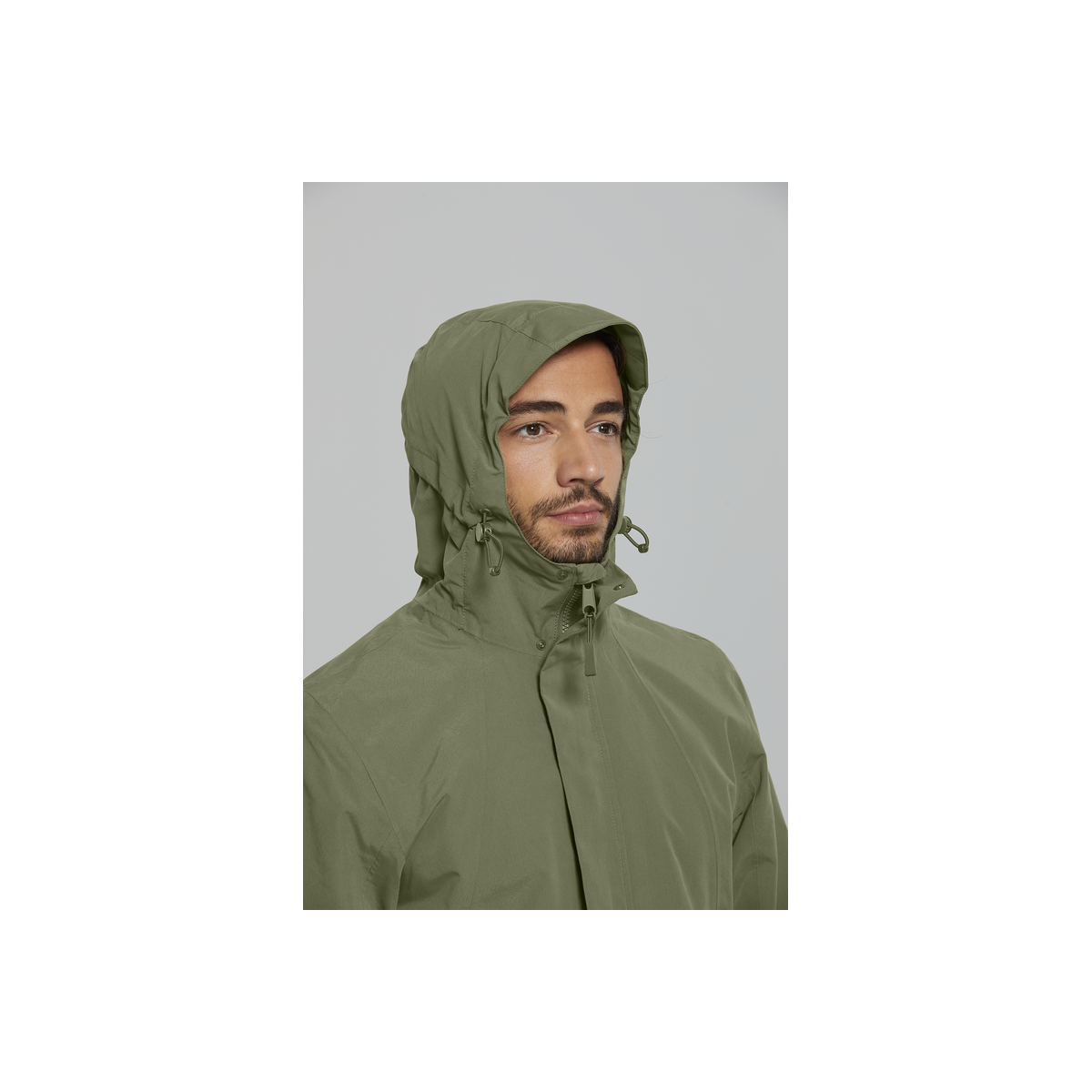 Basil Mosse veste de pluie Parka hommes, Vert olive M